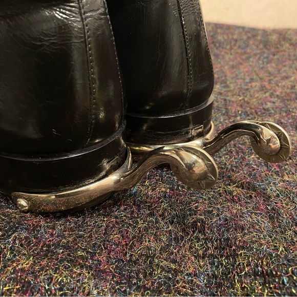 Vintage Men’s Lloyd Black Leather Chelsea Boots Silver Spurs Sz 44 Size 9.5 10 - Picture 7 of 9